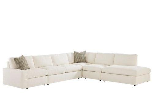 Contemporary Sectional Sofa with Track Arms