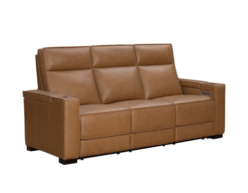 Contemporary Power Reclining Sofa with Heat and Massage