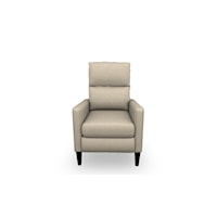 Customizable Power High Leg Recliner with Tapered Exposed Wood Legs