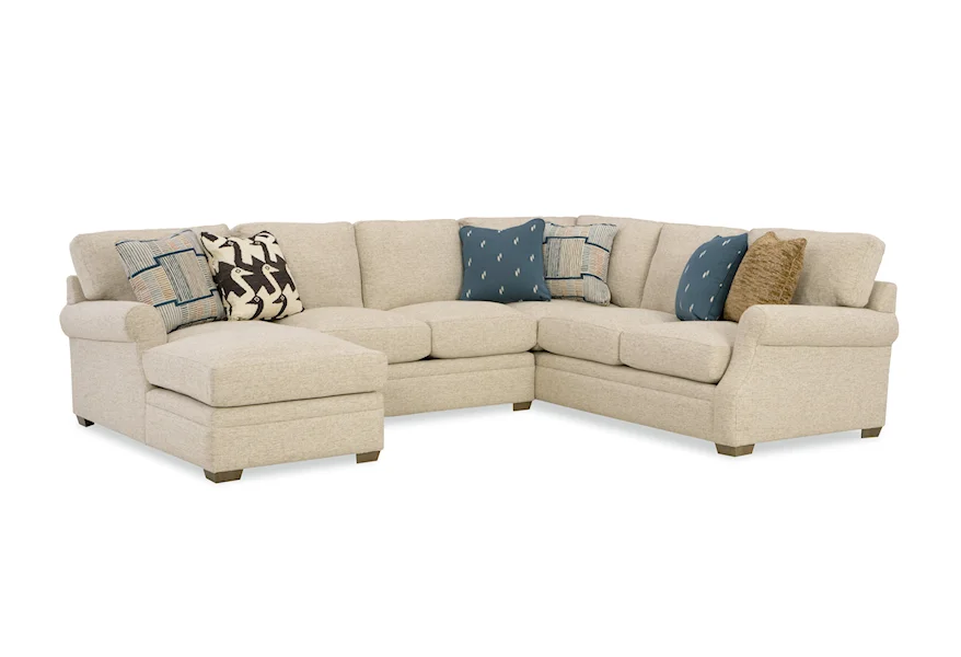723650BD Sectional Sofa with LAF Chaise by Craftmaster at Lindy's Furniture Company
