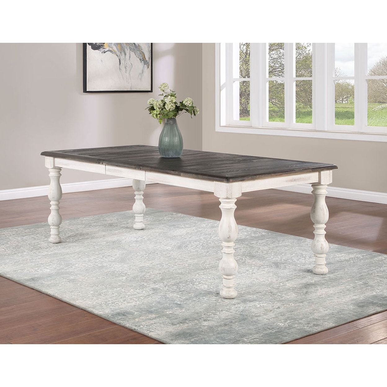 Steve Silver Heston Dining Table with 18-Inch Table Leaf