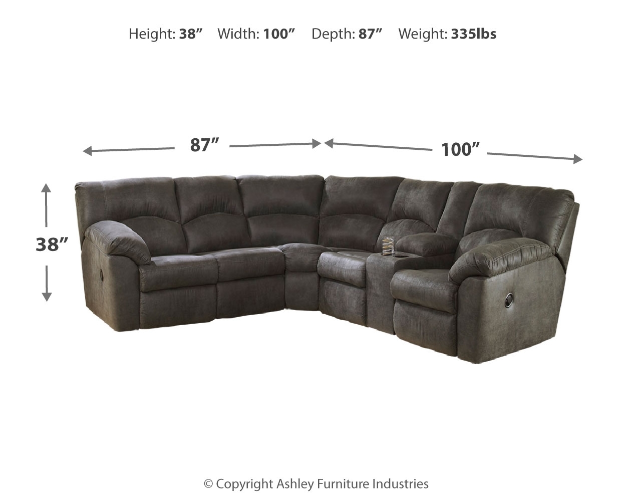 Signature Design Tambo 2-Piece Sectional With Recliner