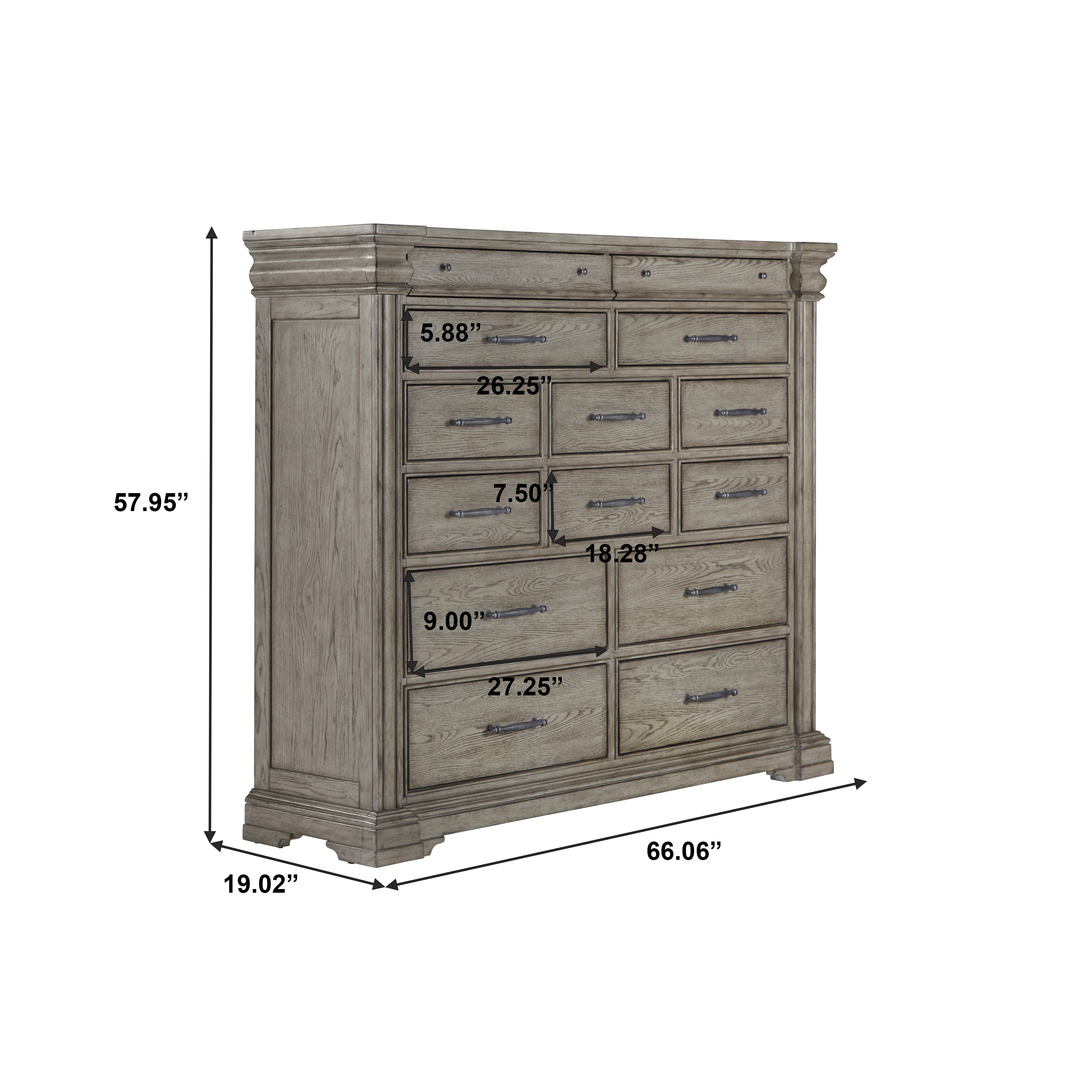Pulaski Furniture Madison Ridge P091127 Transitional 14 Drawer Master Chest with Drawer Dust Bottoms Fashion Furniture Chest Chest of Drawers