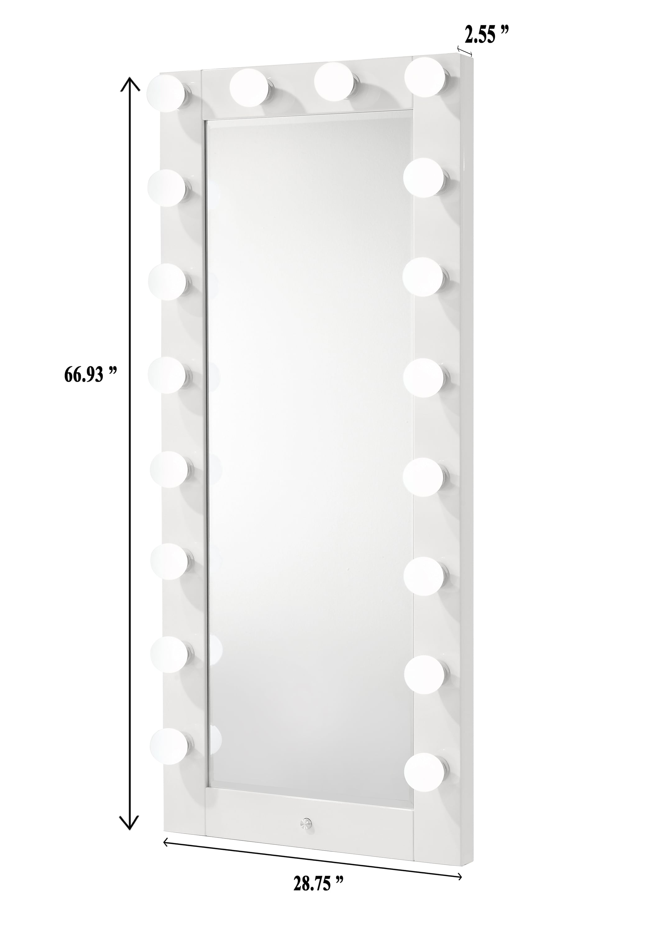Crown Mark Luxo Tall Lighted Mirror