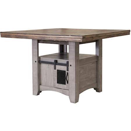 Farmhouse Solid Wood Counter Height Dining Table with Storage