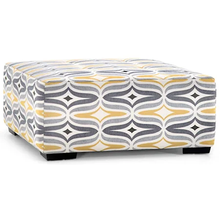 Square Cocktail Ottoman w/ Button Tufting