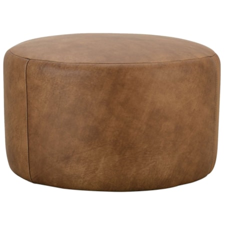 Leather Round Ottoman 25" Diameter x 16H