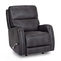 Casual Manual Rocker Recliner with Aluminum Handle