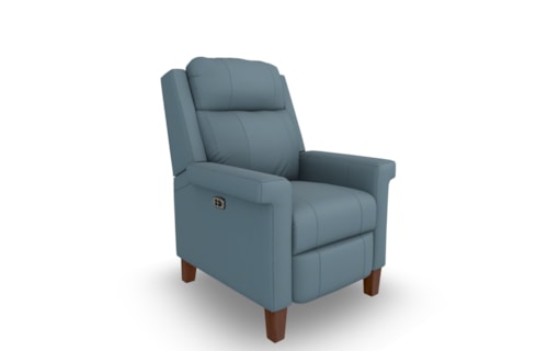 Transitional High Leg Power Recliner with Power Tilt Headrest