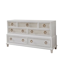 Coastal 7-Drawer Dresser with Woven Accents