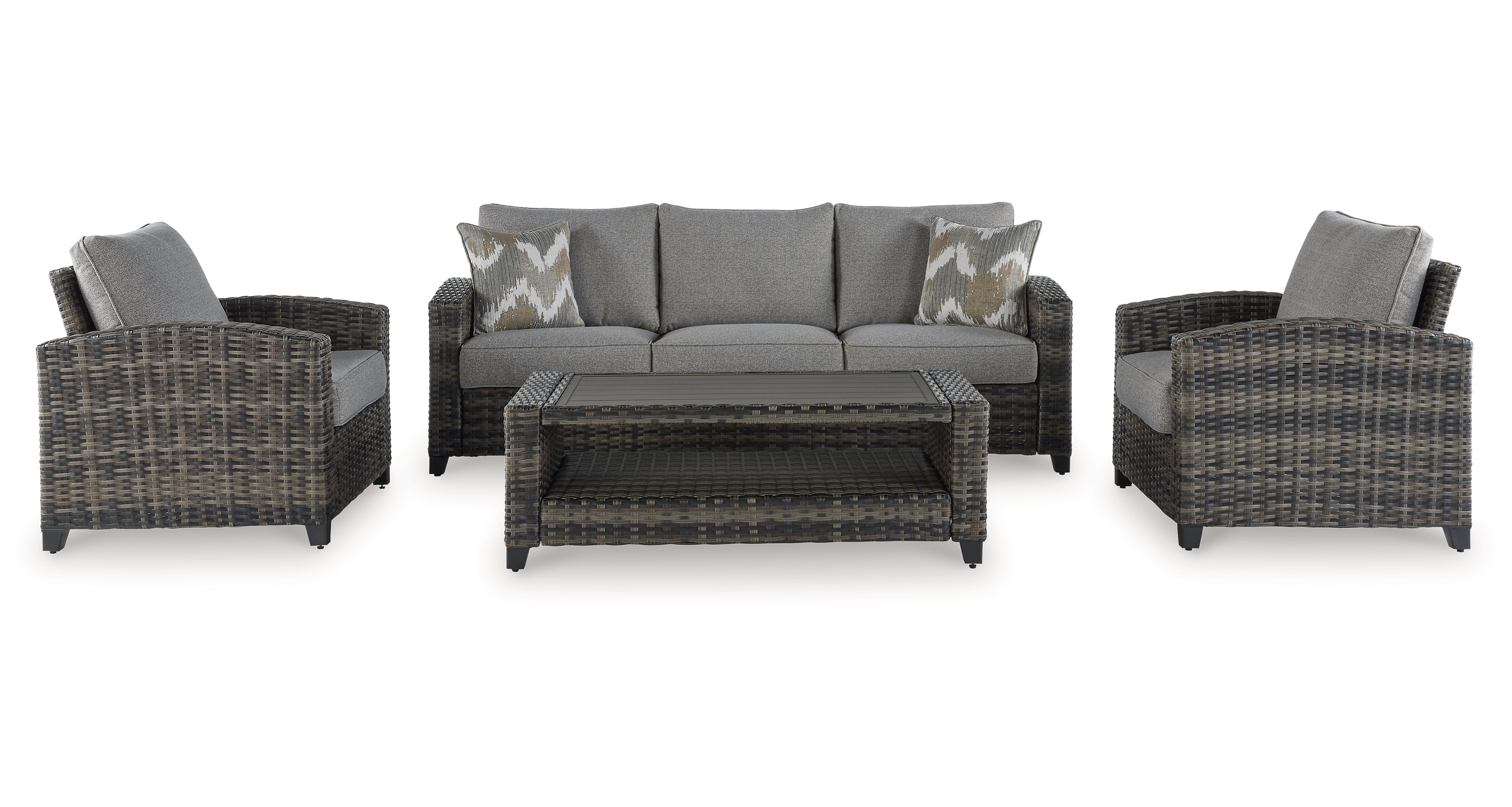 Signature Design by Ashley Oasis Court Outdoor Sofa/Chairs/Table Set (Set of 4)