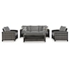 Signature Oasis Court Outdoor Sofa/Chairs/Table Set (Set of 4)