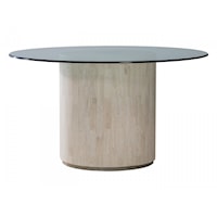 Contemporary Cassio Round Dining Table with Glass Top