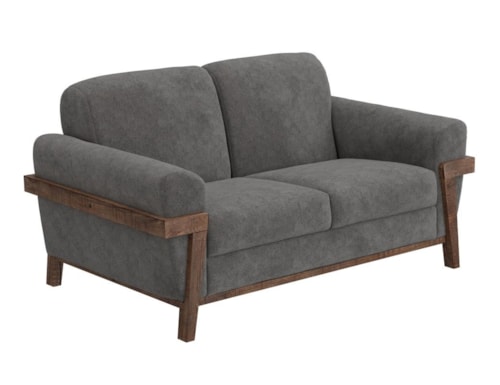 Rustic Loveseat with Retro Rolled Arms
