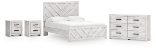 Queen Panel Bed, Dresser And 2 Nightstands