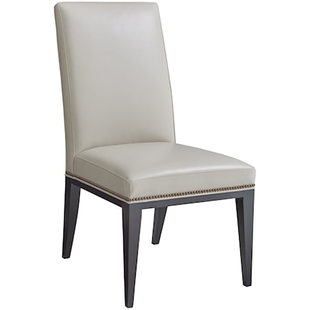 Contemporary Lowell Leather Side Chair