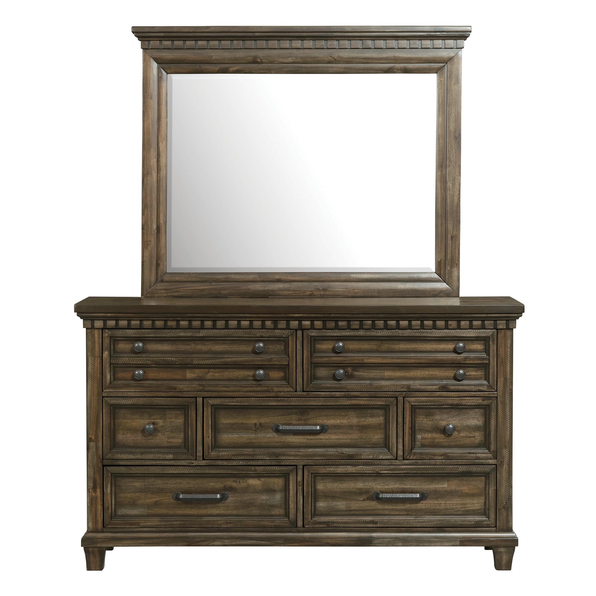 7-Drawer Dresser and Landscape Mirror Set