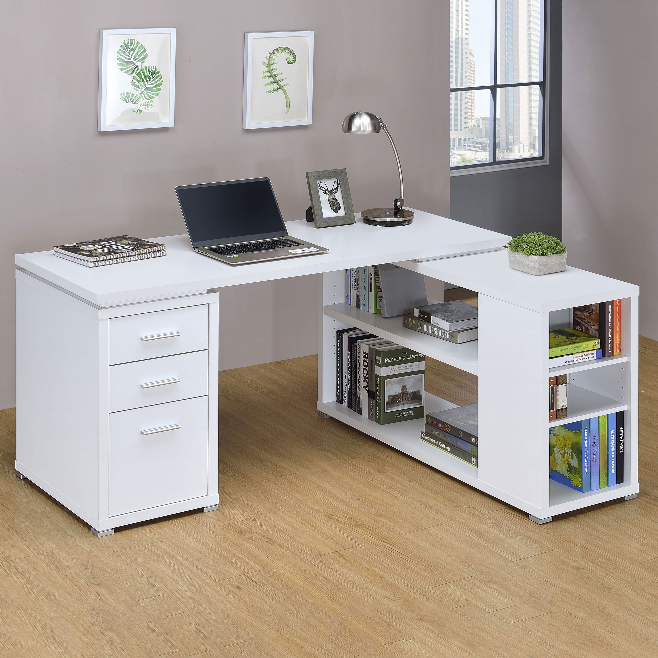 60-inch 3-drawer L-Shape Computer Desk