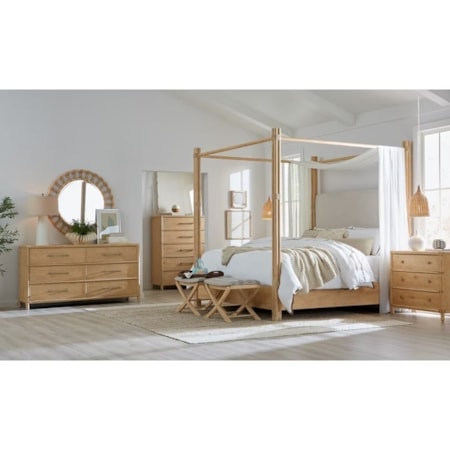 King Upholstered Poster Bed