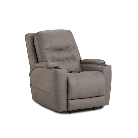 Contemporary Power Recliner with Cup Holders