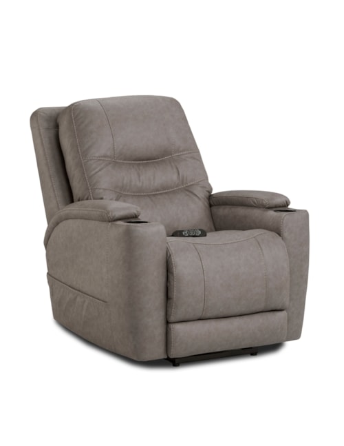 Contemporary Power Recliner with Cup Holders