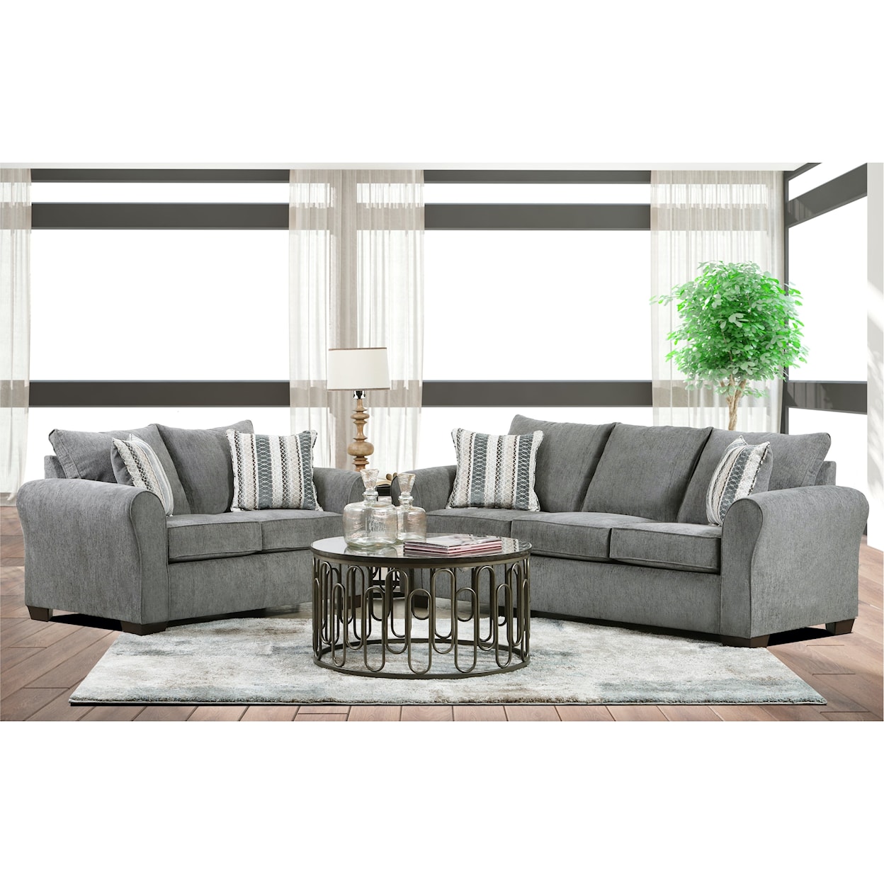 Fusion Furniture 6003 BRITTA GREYSTONE Sofa