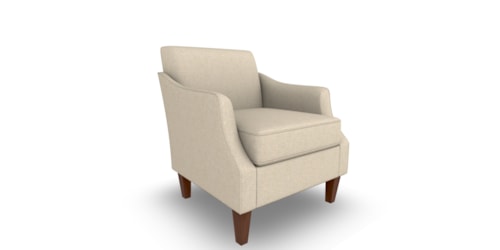 Transitional Stationary Club Chair with Scoop Arms