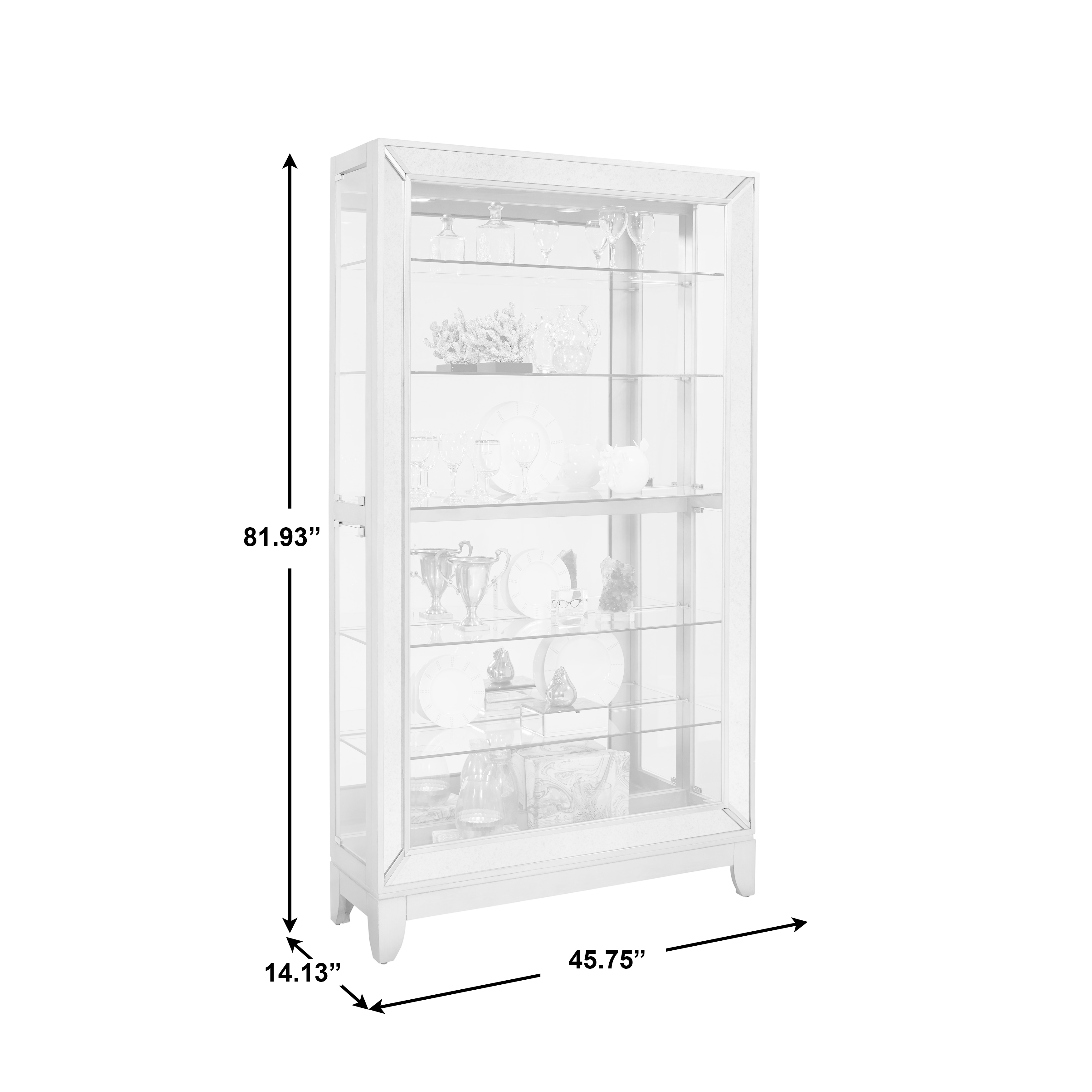 Pulaski Furniture Curios Platinum Side Entry Curio Cabinet