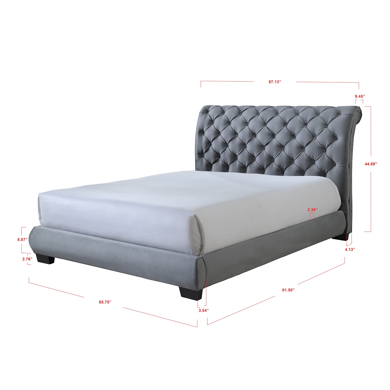 CM Carly Upholstered Queen Sleigh Bed