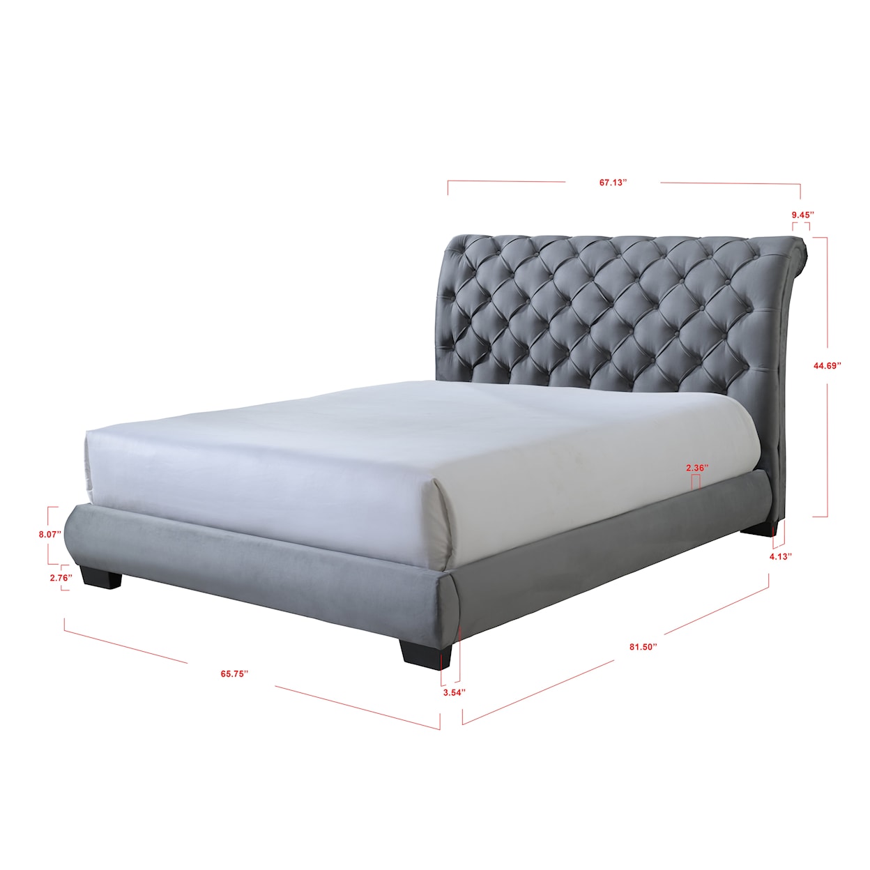 Crown Mark Carly CARSTON GREY QUEEN BED |