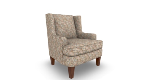 Transitional Wing Back Accent Chair with Reversible Cushion