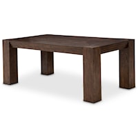 Rustic Rectangular Dining Table with Block Legs