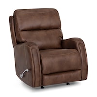 Casual Manual Rocker Recliner with Aluminum Handle