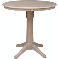 Transitional 36'' Pedestal Table in Taupe Gray