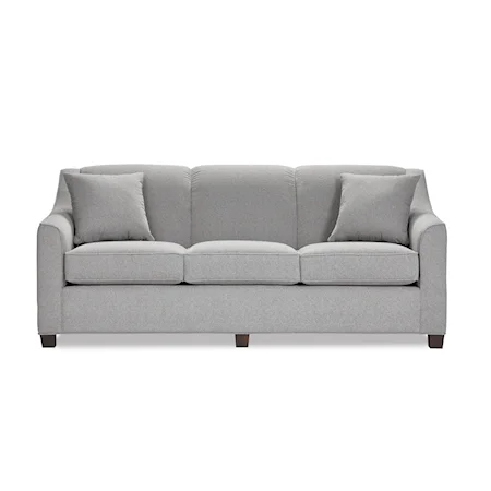 Casual 3-Seat Sofa with Tapered Legs