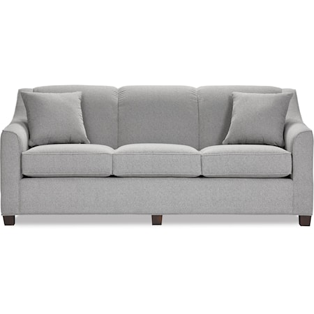 Casual 3-Seat Sofa with Tapered Legs