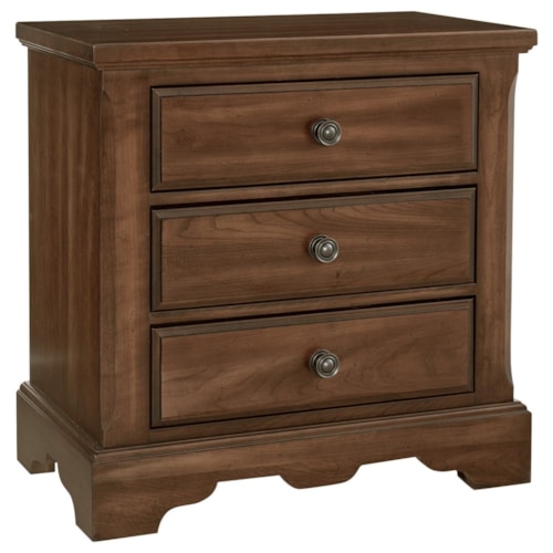 Traditional 3-Drawer Nightstand with Soft-Close Drawer Guides