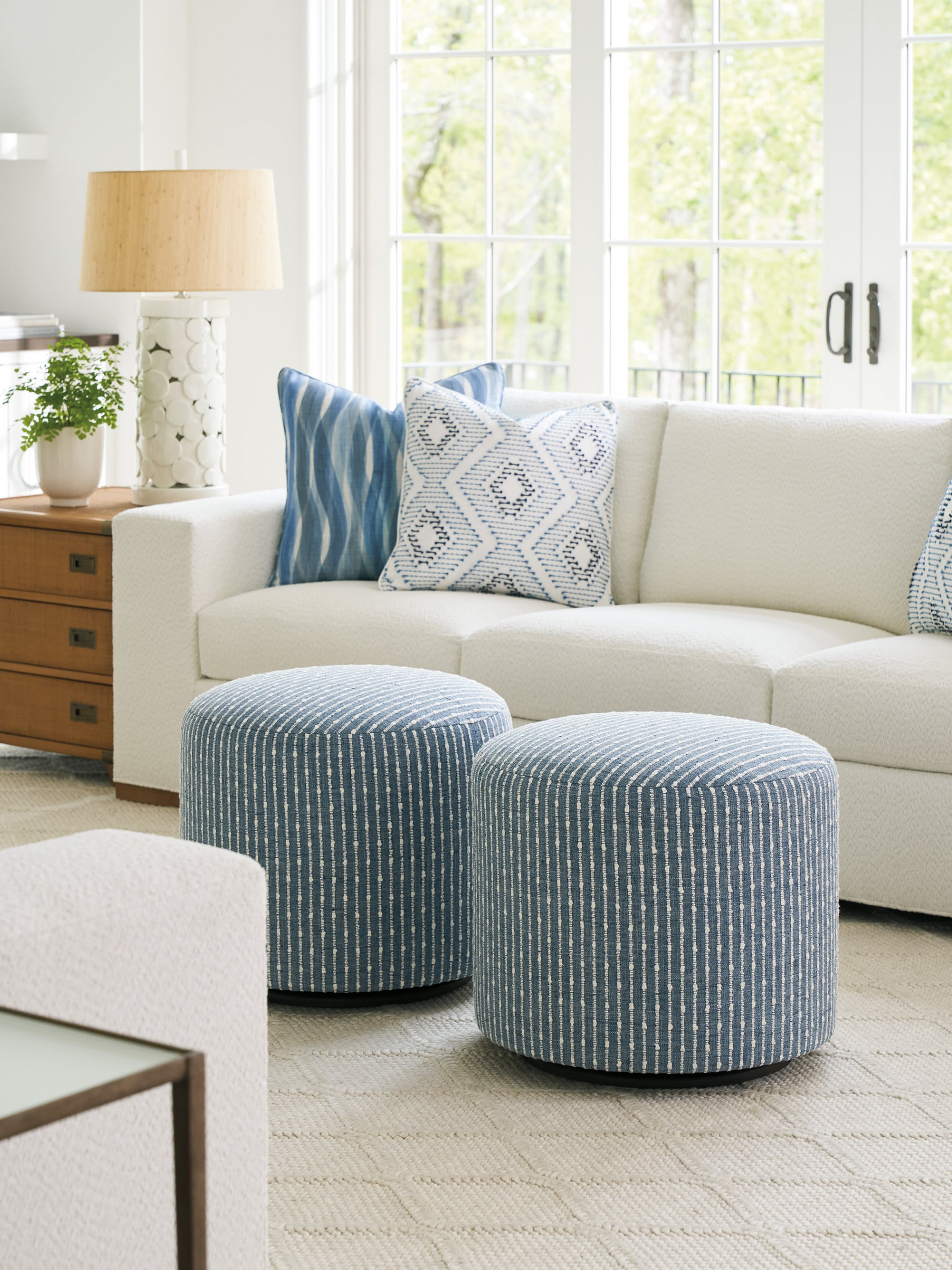 Three Arch Swivel Ottoman
