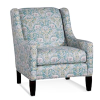 Transitional Accent Chair with Wood Legs