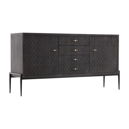 Transitional 4-Drawer Sideboard with 2 Doors