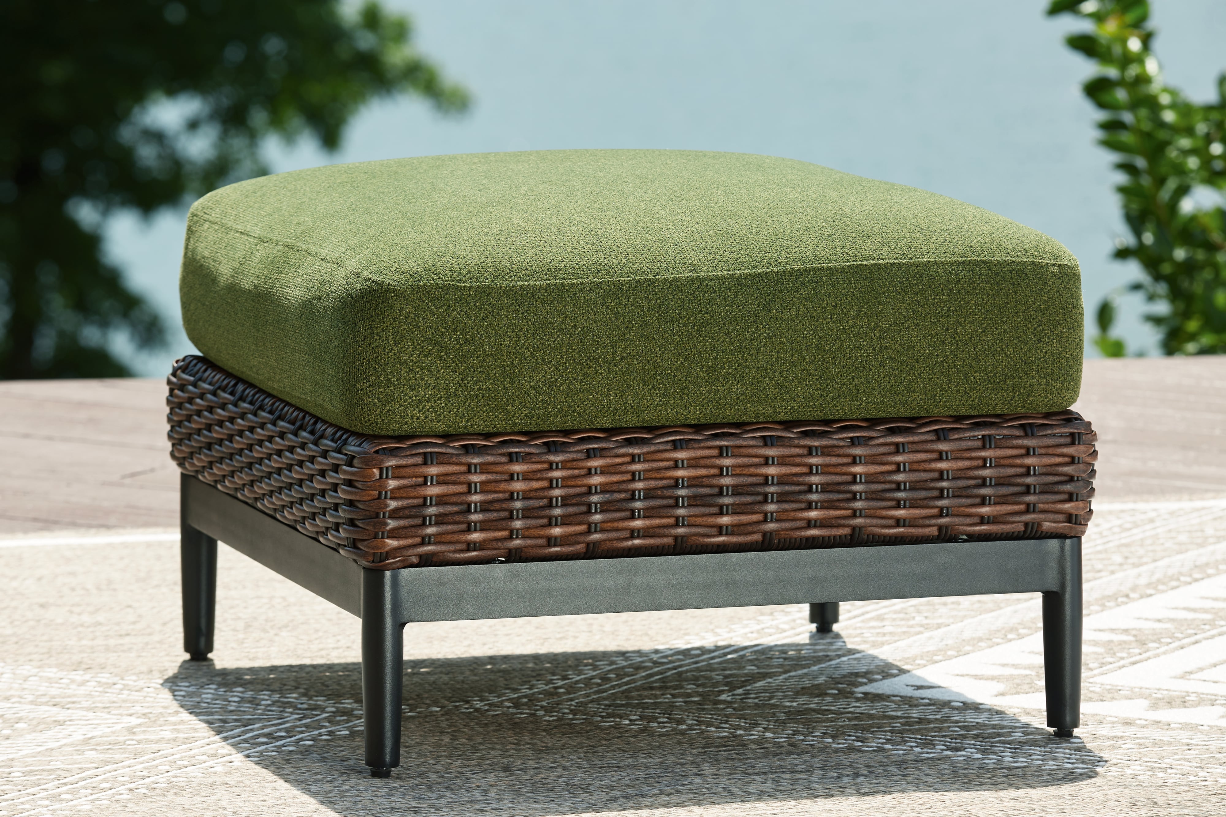Signature Design by Ashley Horizon Hall Outdoor Ottoman With Cushion