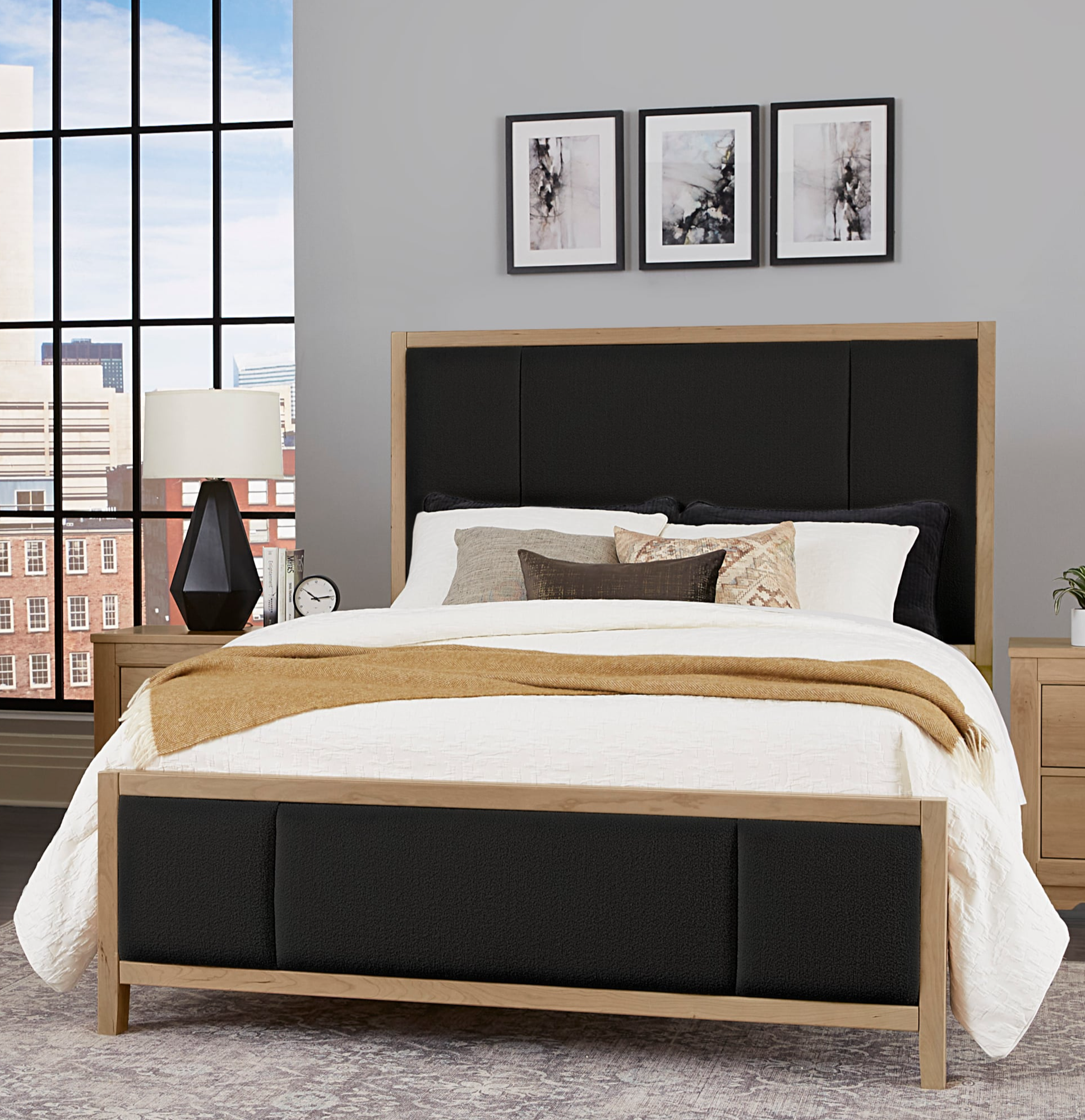 Artisan & Post Crafted Cherry Queen Upholstered Panel Bed