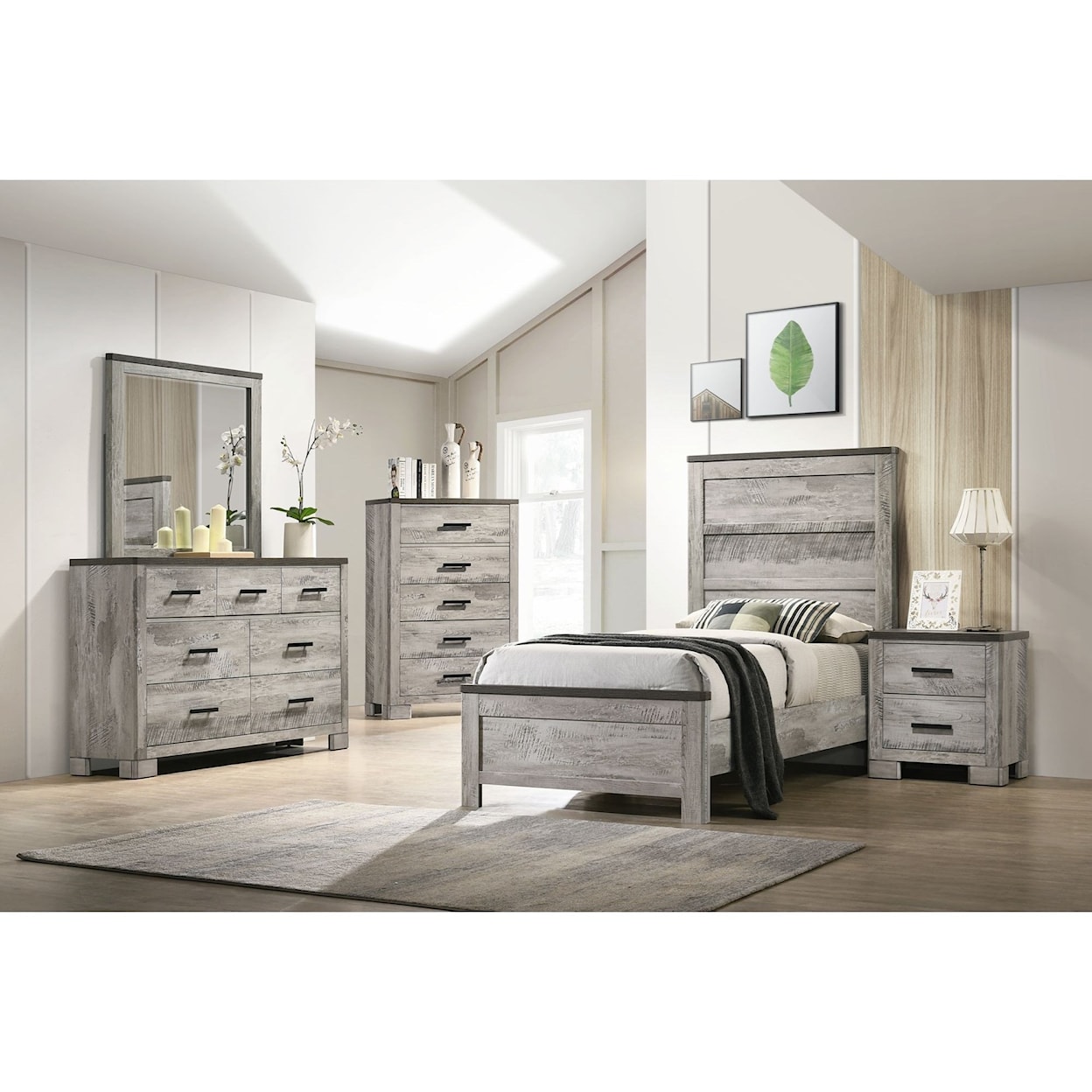 Elements International Macons Twin Bedroom Group