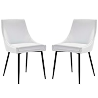 Viscount Vegan Leather Dining Side Chair - Black/White - Set of 2