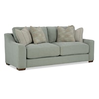 Contemporary Two Cushions Sofa with Slope Arms