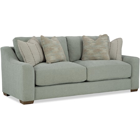 Contemporary Two Cushions Sofa with Slope Arms