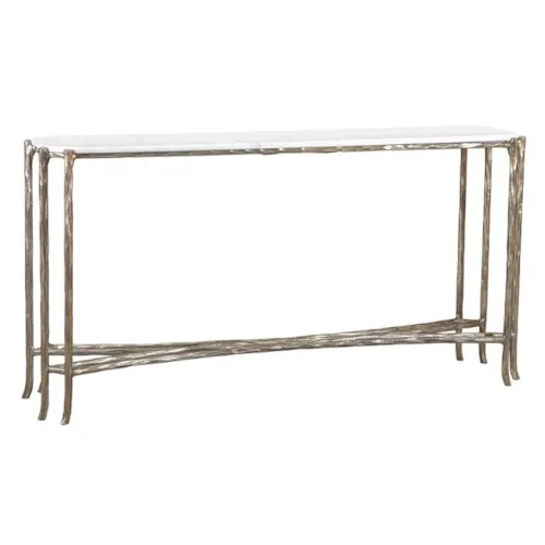 Transitional Console Table with Stone Top