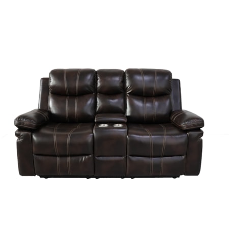 Manual Reclining Console Loveseat