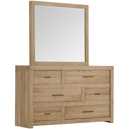 Dresser and Mirror Set