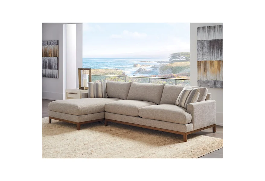 Barclay Butera Upholstery 2-Pc Sectional w/ Brass Base & LAF Chaise by Barclay Butera at Z & R Furniture